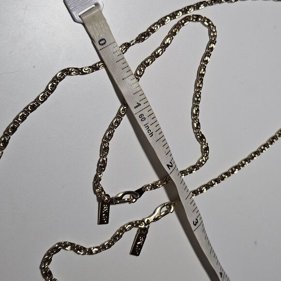 **Final Sale** 18K Gold Plated Necklace 20" And Bracelet 7.5" Set - Picture 9 of 12